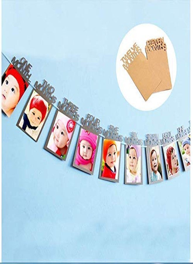 فافيلا لافتة زينة عيد الميلاد الأول للأطفال من ورق كرافت سميك من فافيلا، مناسبة للأطفال من عمر شهر إلى 12 شهرًا - Image 3